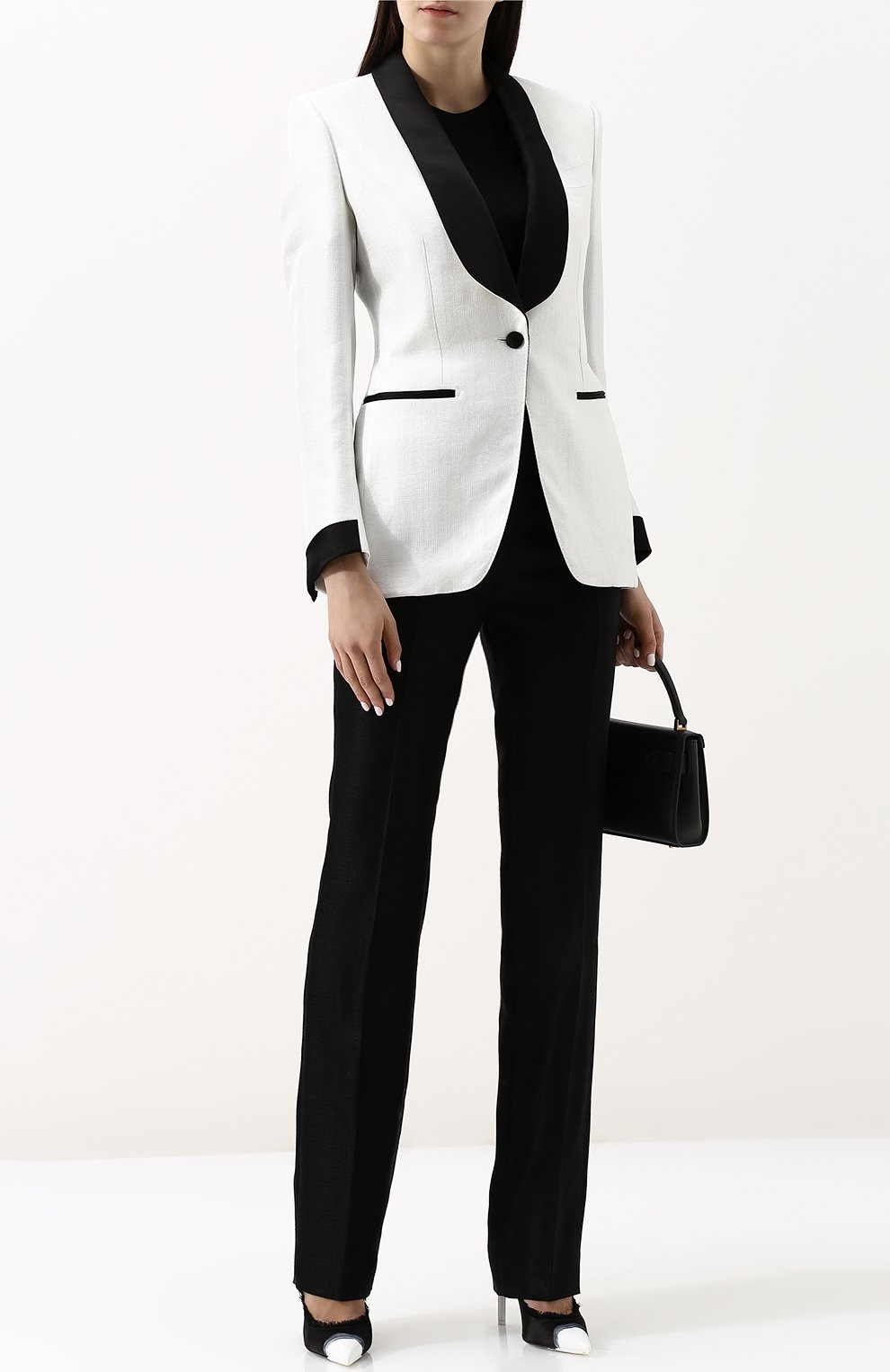 Однотонный приталенный жакет TOM FORD белого цвета по цене 317500 руб., арт. 118GI2480-FAX319, фото 2 Однотонный приталенный жакет TOM FORD, арт. 118GI2480-FAX319, фото 2
