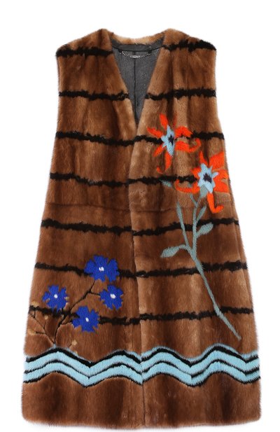 Меховой жилет из норки с контрастной отделкой FENDI, арт. FNH289/SDT, фото 1
