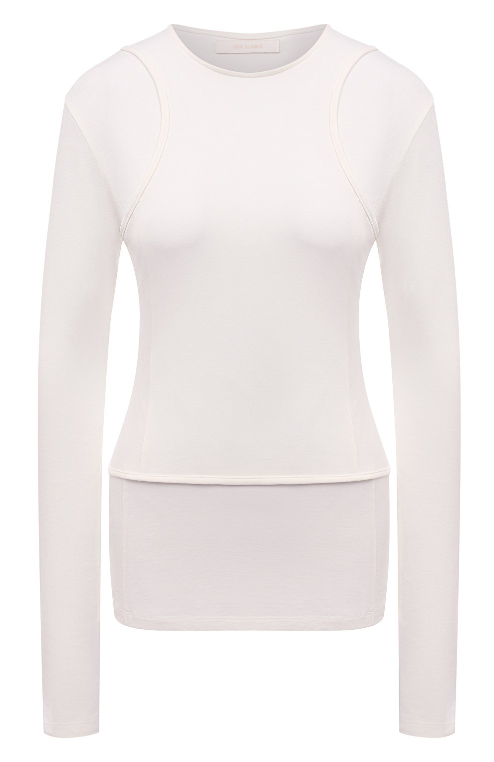 Хлопковый топ LOW CLASSIC молочного цвета по цене 15800 руб., арт. L0W21FW_TS03IV, фото 1 Хлопковый топ LOW CLASSIC, арт. L0W21FW_TS03IV, фото 1