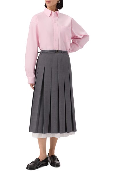 Плиссированная юбка JUUN.J серого цвета по цене 92400 руб., арт. JW5427W53, фото 2 Плиссированная юбка JUUN.J, арт. JW5427W53, фото 2