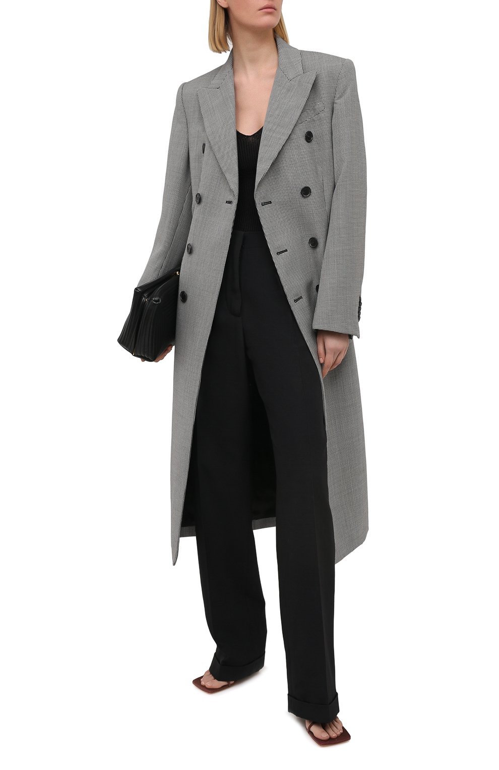 Шерстяное пальто WARDROBE.NYC черно-белого цвета по цене 185500 руб., арт. W4010HTR05, фото 2 Шерстяное пальто WARDROBE.NYC, арт. W4010HTR05, фото 2
