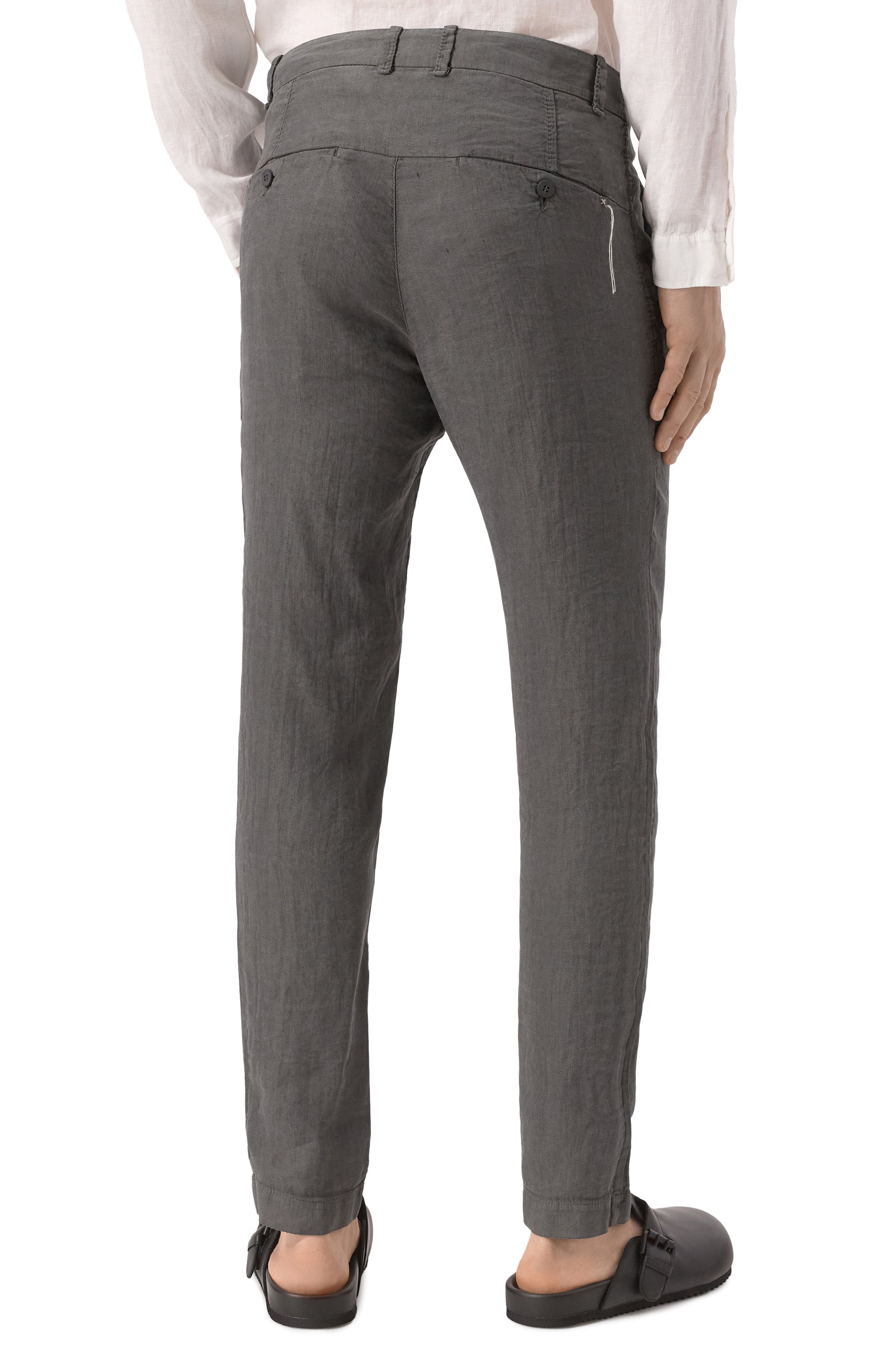 Льняные брюки TRANSIT темно-серого цвета по цене 39950 руб., арт. CFUTRZH170, фото 4 Льняные брюки TRANSIT, арт. CFUTRZH170, фото 4