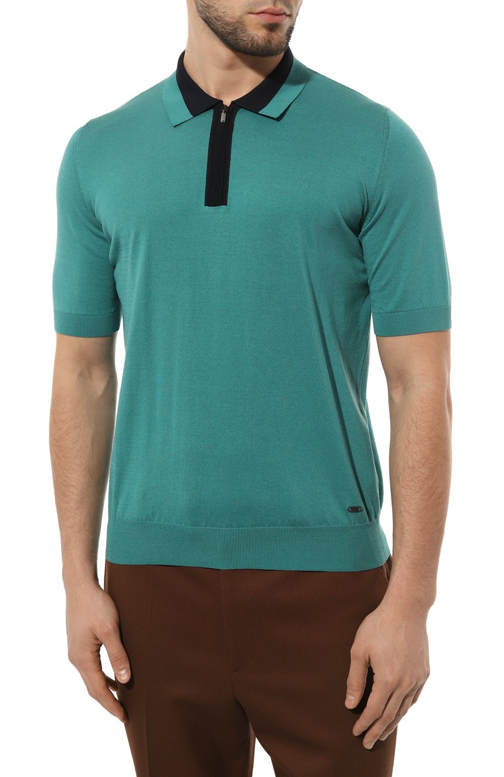 Поло из хлопка и шелка ZILLI, арт. MBZ-PZ002-CLAS1/MC01, фото 3