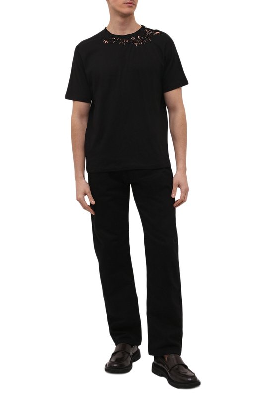 Хлопковая футболка Saint Laurent 683816/Y2ZJ2 Чёрный  683816/Y2ZJ2 Фото 2