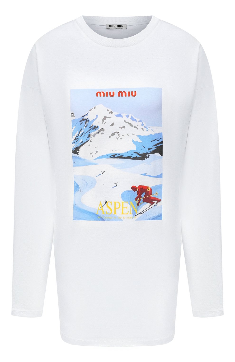 Хлопковый лонгслив MIU MIU, арт. MJL806-1Z3J-F0009, фото 1