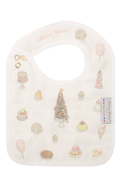 Хлопковый нагрудник ATELIER CHOUX, арт. SMALL BIB-SWEETIE PIE-G0LD SNAPS, фото 2