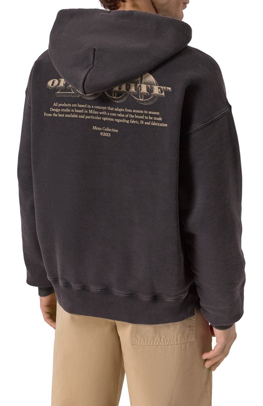 Хлопковое худи Off-White 0MBB085S25FLE000 Серый  0MBB085S25FLE000 Фото 4