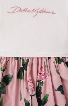 Женский комплект из платья и шорт DOLCE & GABBANA розового цвета, арт. L2JD9R/G700S | Фото 6 (Нос: Не проставлено; Материал внешний: Хлопок; Ростовка одежда: 6 мес | 68 см, 24 мес | 92 см, 18 мес | 86 см, 12 мес | 80 см, 3 мес | 62 см, 9 мес | 74 см)