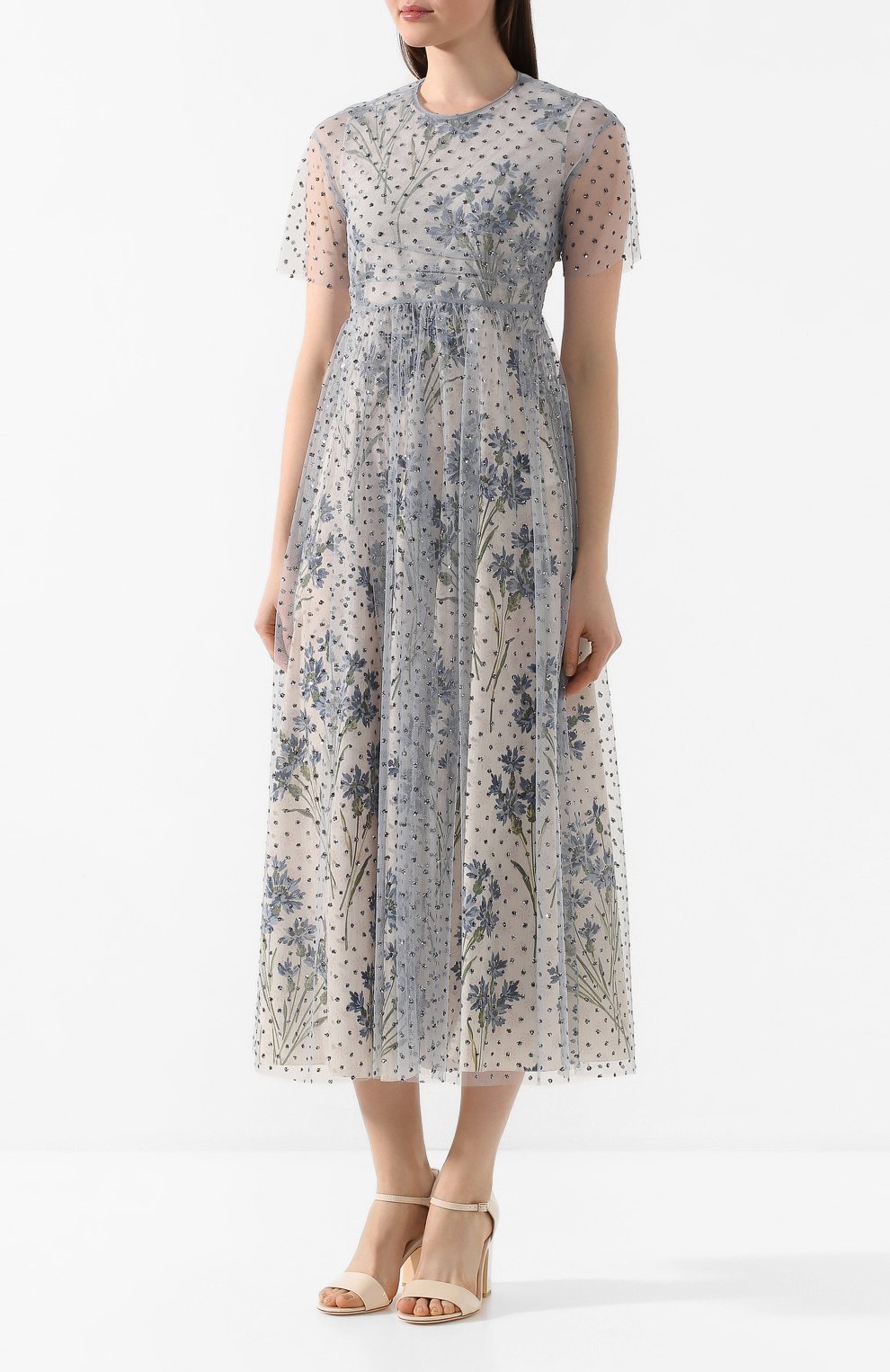 Платье-миди REDVALENTINO голубого цвета по цене 99550 руб., арт. TR3VAK36/4RL, фото 3 Платье-миди REDVALENTINO, арт. TR3VAK36/4RL, фото 3