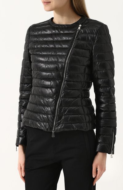 Приталенный стеганый пуховик из кожи MONCLER, арт. D1-093-46902-00-5098S, фото 3