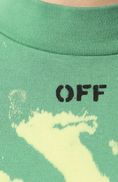 Хлопковая футболка OFF-WHITE зеленого цвета по цене 25500 руб., арт. 0WAA068F19F870524110, фото 5 Хлопковая футболка OFF-WHITE, арт. 0WAA068F19F870524110, фото 5