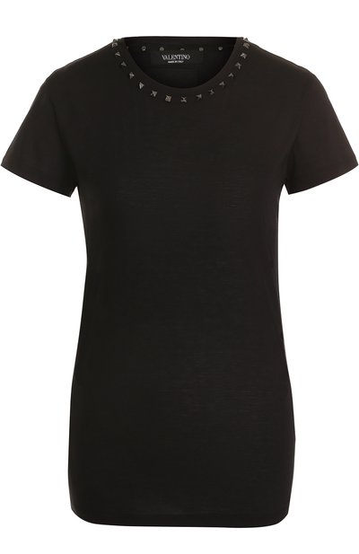 Футболка прямого кроя с шипами VALENTINO, арт. NB3MG03A/2QK, фото 1