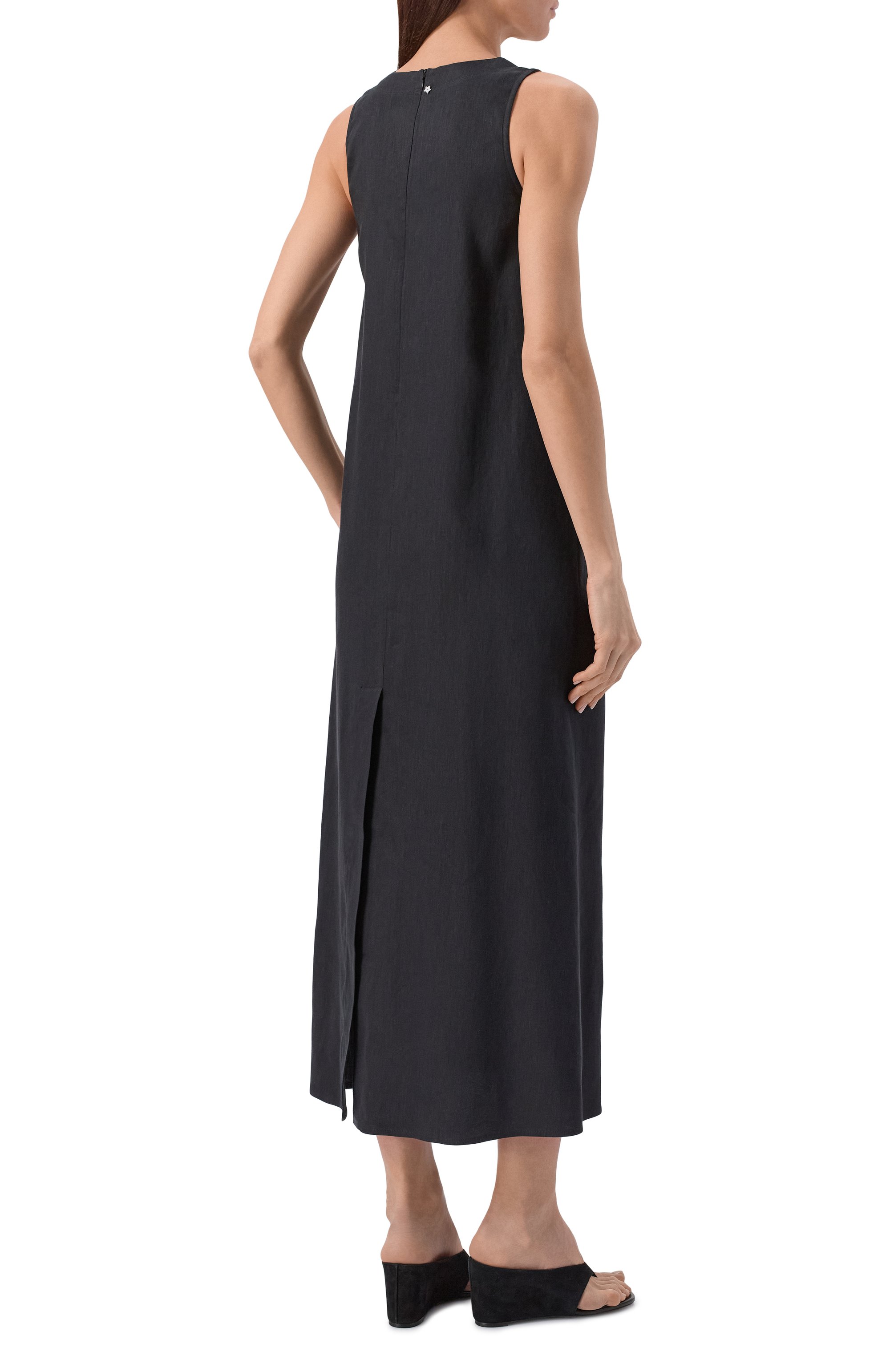 Платье изо льна и вискозы LORENA ANTONIAZZI черного цвета по цене 106000 руб., арт. P2640AB22A/3347, фото 3 Платье изо льна и вискозы LORENA ANTONIAZZI, арт. P2640AB22A/3347, фото 3