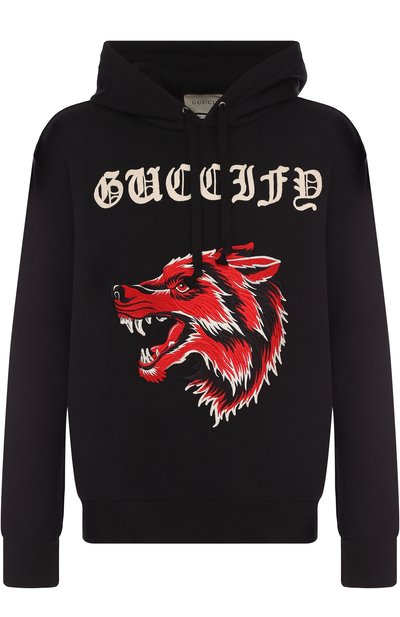 Хлопковое худи с аппликацией GUCCI, арт. 475374/X9M52, фото 1