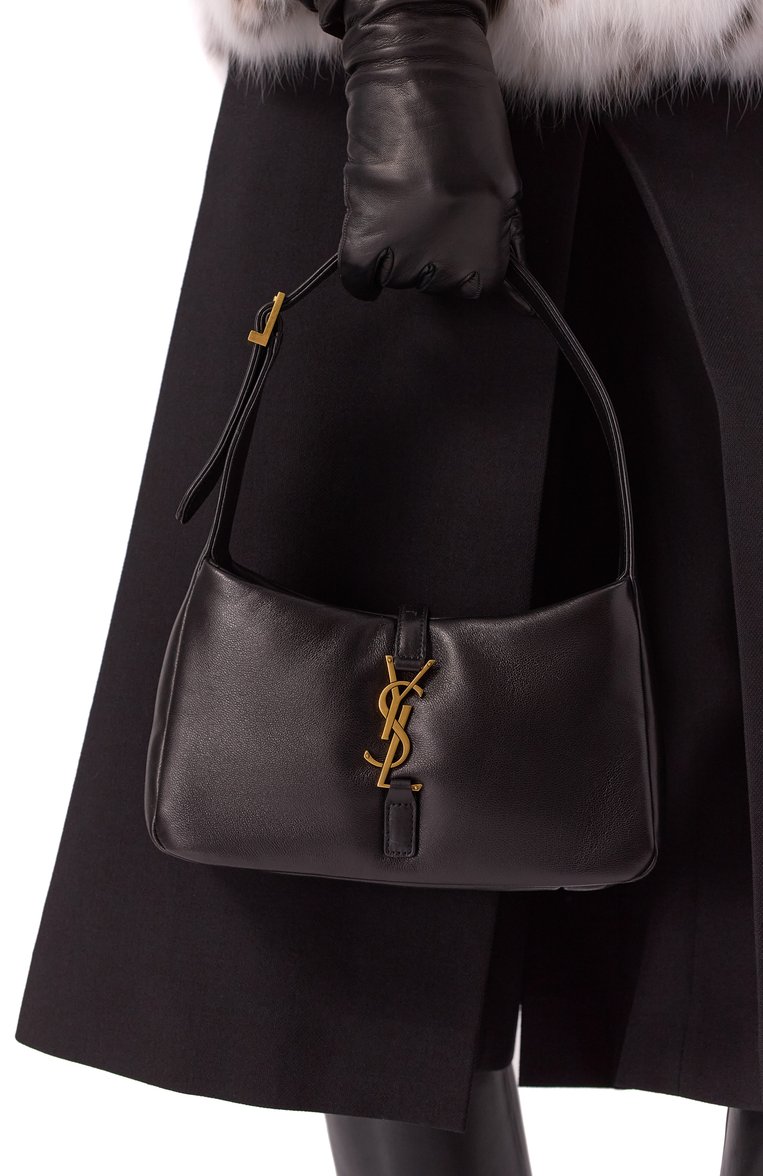 Женская сумка le 5 à 7 SAINT LAURENT черного цвета, арт. 763419/AACX7 | Фото 2 (Материал: Натуральная кожа; Размер: small)