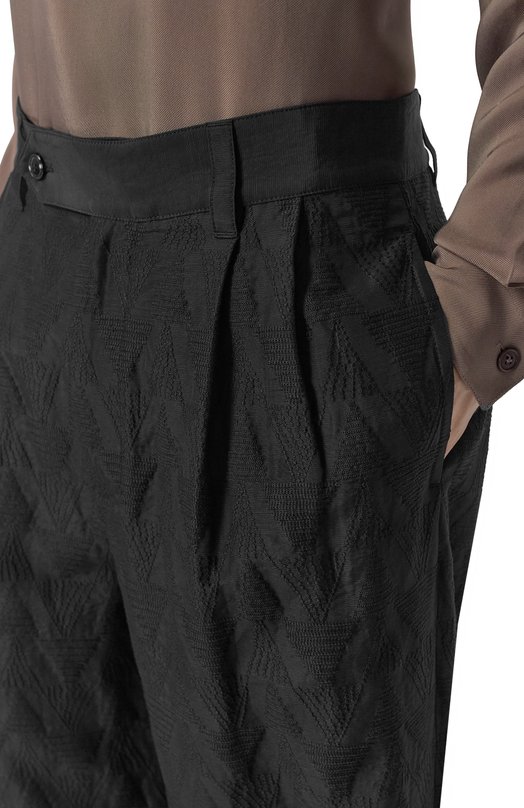 Брюки из вискозы и льна Giorgio Armani GM003424/AF26192 Чёрный  GM003424/AF26192 Фото 5