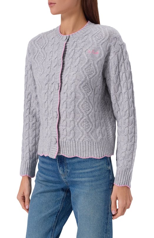 Кардиган из шерсти и вискозы MC2 Saint Barth MLE002-01226I/MALLERY Серый  MLE002-01226I/MALLERY Фото 3