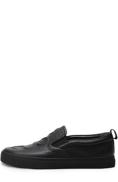 Кожаные слипоны с фактурной отделкой GUCCI, арт. 456201/BX050, фото 2