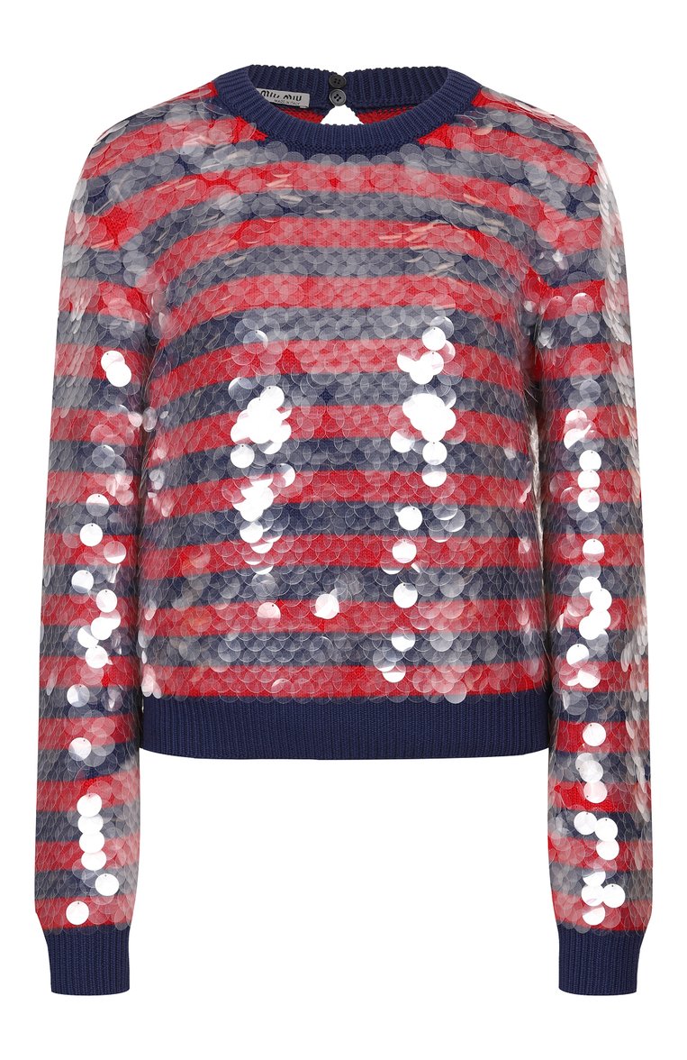 Шерстяной пуловер MIU MIU, арт. MML367-1XBI-F092D, фото 1