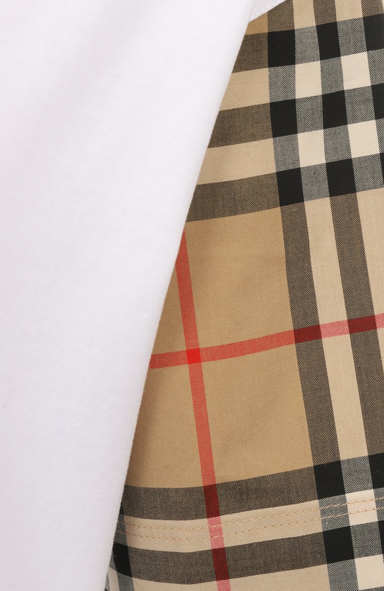Женская хлопковая футболка BURBERRY белого цвета, арт. 8073029 | Фото 6 (Материал внешний: Хлопок; Рукава: Короткие; Длина (для топов): Стандартные; Принт: С принтом, Без принта; Стили: Кэжуэл; Автоматизация ТО: Проставлено; Автоматизация состава: Проставлено)