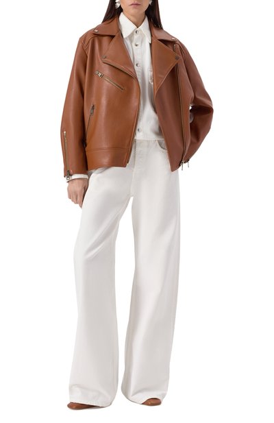 Кожаная куртка MASLOV коричневого цвета по цене 127600 руб., арт. SMW101, фото 2 Кожаная куртка MASLOV, арт. SMW101, фото 2