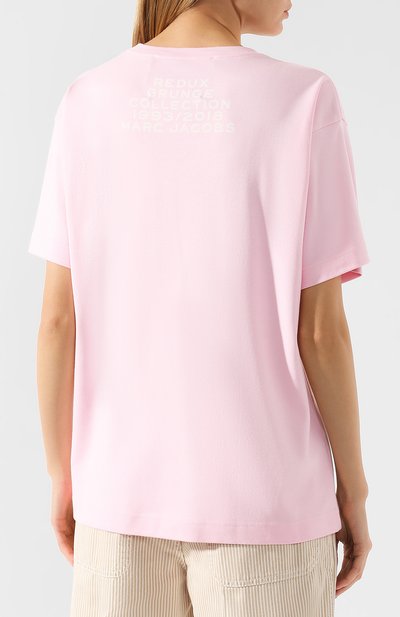 Хлопковая футболка MARC JACOBS (THE) светло-розового цвета по цене 11050 руб., арт. M4007844, фото 4 Хлопковая футболка MARC JACOBS (THE), арт. M4007844, фото 4
