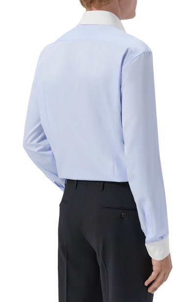 Хлопковая сорочка CORNELIANI голубого цвета по цене 33250 руб., арт. 28P110/2A11631, фото 4 Хлопковая сорочка CORNELIANI, арт. 28P110/2A11631, фото 4