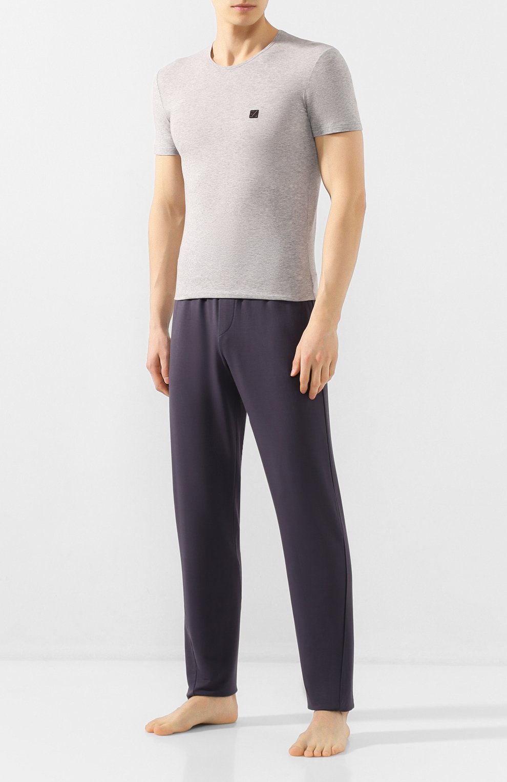 Хлопковая футболка с круглым вырезом ZEGNA светло-серого цвета по цене 11550 руб., арт. N2M200010, фото 2 Хлопковая футболка с круглым вырезом ZEGNA, арт. N2M200010, фото 2