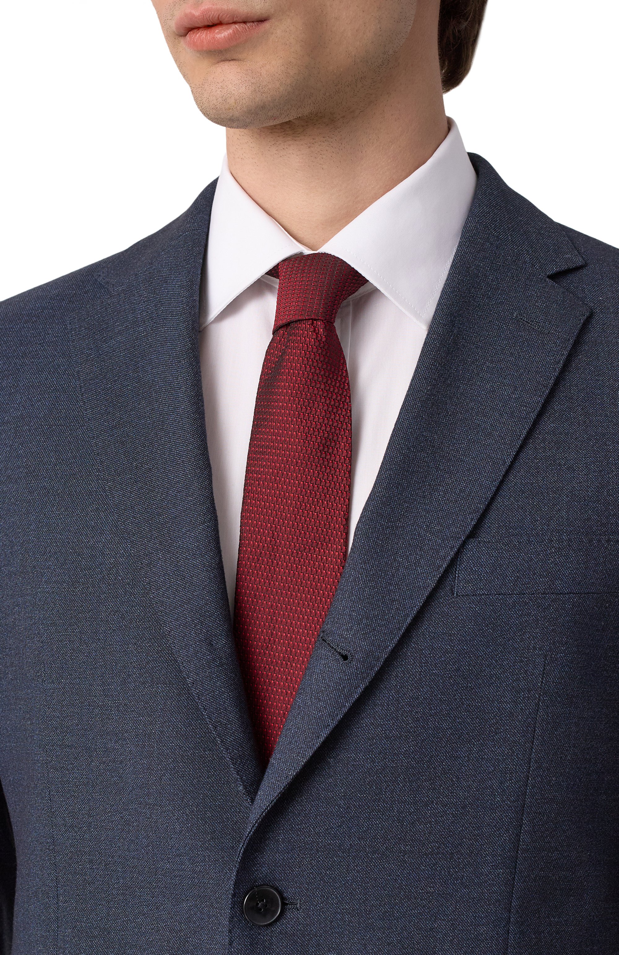 Шелковый галстук HUGO красного цвета по цене 8995 руб., арт. 50540112, фото 2 Шелковый галстук HUGO, арт. 50540112, фото 2