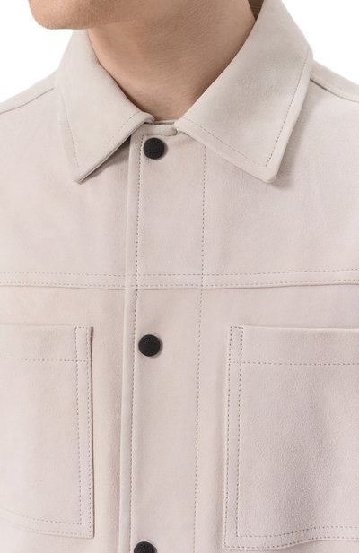 Замшевая куртка-рубашка BOSS ORANGE светло-бежевого цвета по цене 74800 руб., арт. 50537118, фото 5 Замшевая куртка-рубашка BOSS ORANGE, арт. 50537118, фото 5