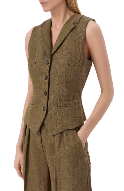 Льняной жилет LORENA ANTONIAZZI, арт. E2623GI09A/5285, фото 3