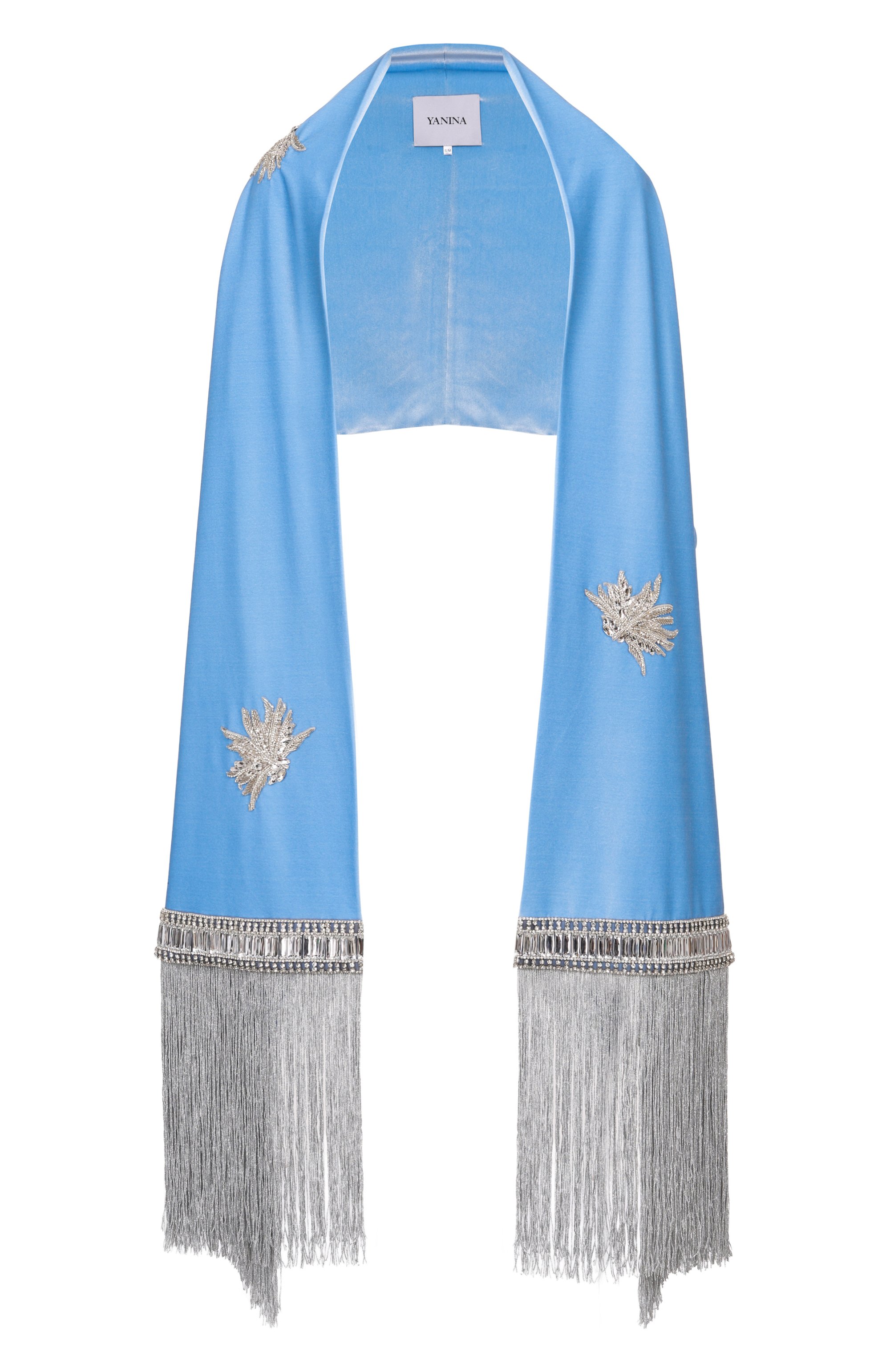 Бархатная накидка с отделкой стразами YANINA, арт. T-3092B, фото 1