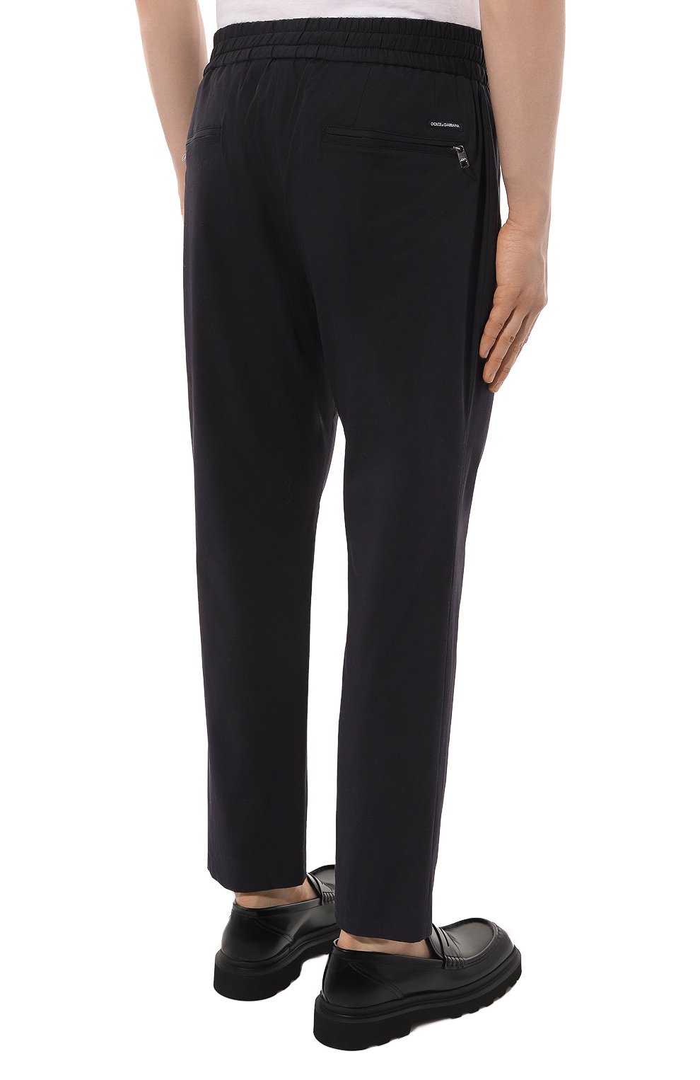 Хлопковые брюки DOLCE & GABBANA темно-синего цвета по цене 98950 руб., арт. GYACET/FUEAJ, фото 4 Хлопковые брюки DOLCE & GABBANA, арт. GYACET/FUEAJ, фото 4