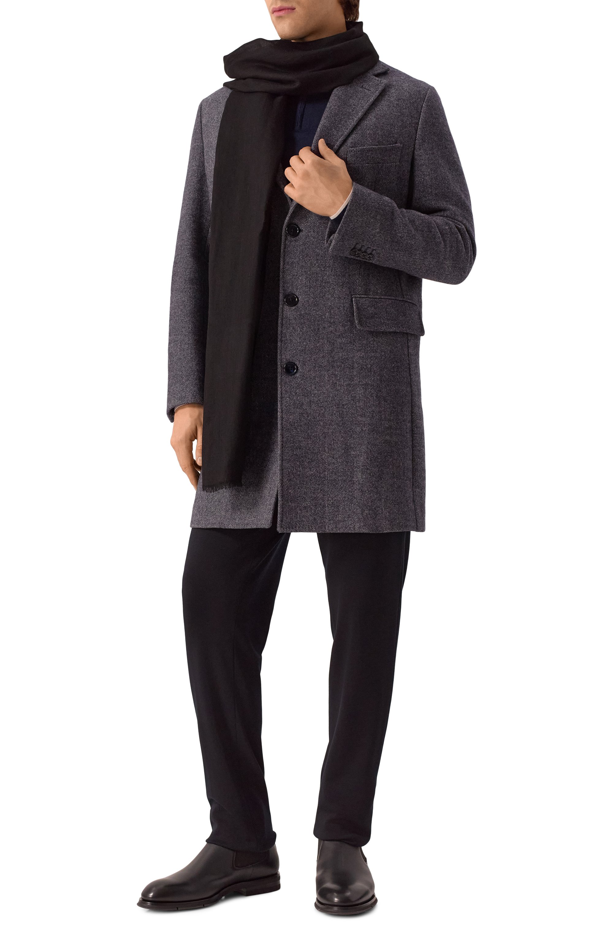 Кашемировый шарф MVST черного цвета по цене 48900 руб., арт. 81588/10, фото 3 Кашемировый шарф MVST, арт. 81588/10, фото 3