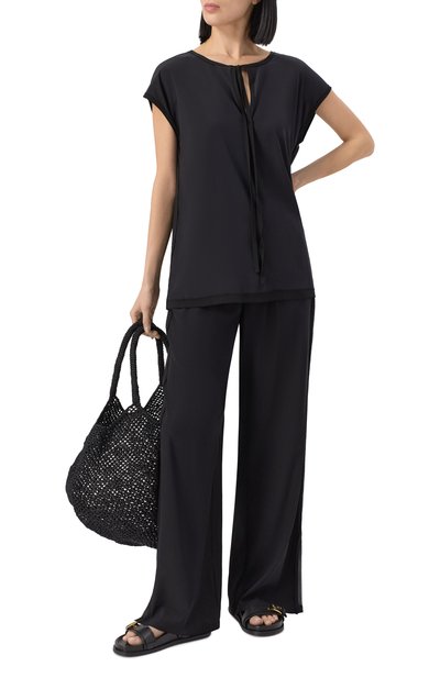 Шелковый топ SHAN черного цвета по цене 76410 руб., арт. 42521-60, фото 2 Шелковый топ SHAN, арт. 42521-60, фото 2