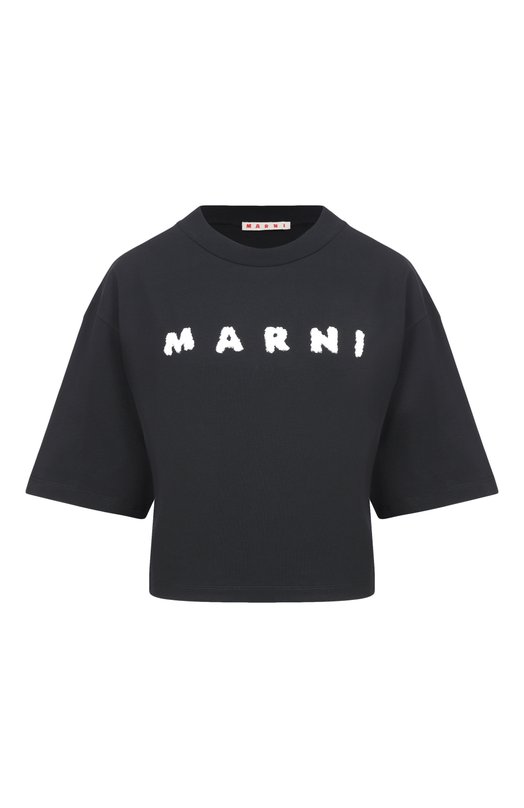 Хлопковая футболка Marni THJE0333P5/USCX42 Чёрный THJE0333P5/USCX42