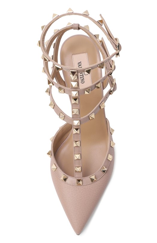 Кожаные туфли Rockstud 65 Valentino 8W2S0375/VCE Бежевый  8W2S0375/VCE Фото 6