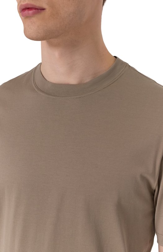 Хлопковая футболка Brunello Cucinelli M0B131308 Бежевый  M0B131308 Фото 5