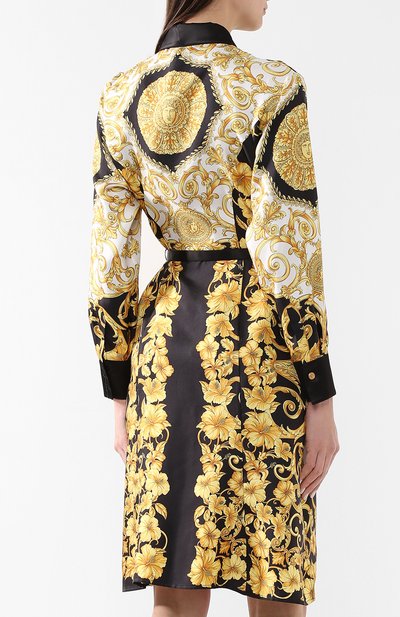 Шелковое платье VERSACE разноцветного цвета по цене 299500 руб., арт. A81919/A228617, фото 4 Шелковое платье VERSACE, арт. A81919/A228617, фото 4