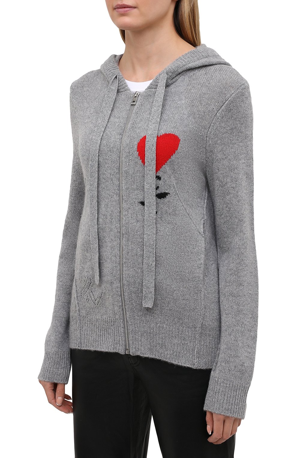 Кашемировый кардиган ZADIG AND VOLTAIRE серого цвета по цене 55250 руб., арт. SKMZ2403F, фото 3 Кашемировый кардиган ZADIG AND VOLTAIRE, арт. SKMZ2403F, фото 3