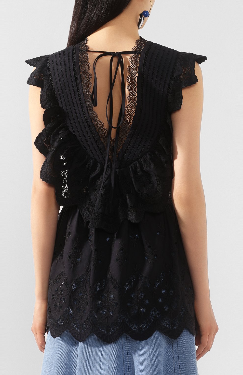 Хлопковый топ SELF-PORTRAIT, арт. SS20-053T, фото 4