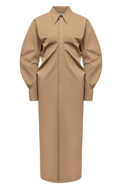 Платье из хлопка и шелка BOTTEGA VENETA бежевого цвета по цене 140500 руб., арт. 647122/V0GW0, фото 1 Платье из хлопка и шелка BOTTEGA VENETA, арт. 647122/V0GW0, фото 1