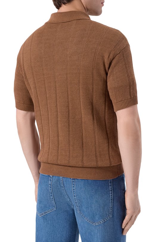 Рубашка изо льна и хлопка MVST MS60-1233-01MU Коричневый  MS60-1233-01MU Фото 4