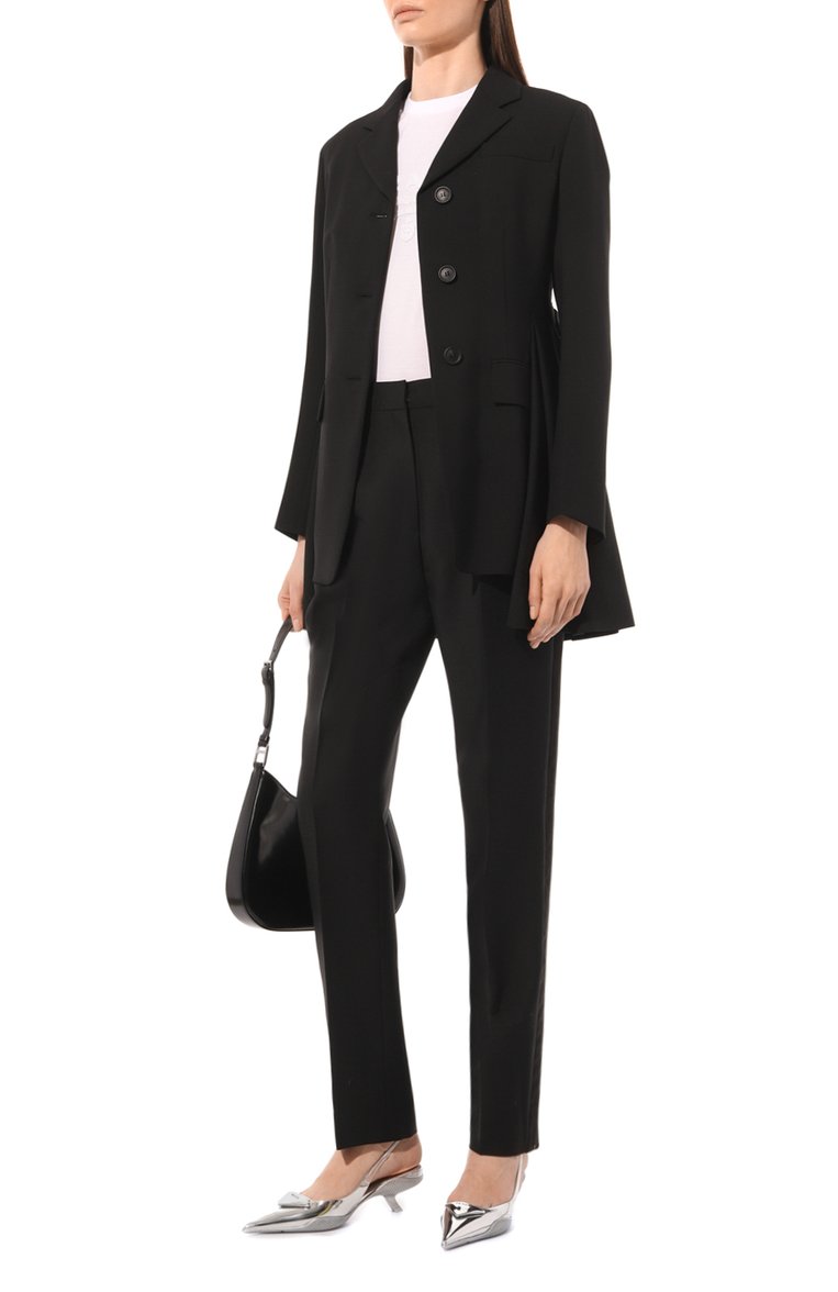 Женская хлопковая футболка PRADA белого цвета, арт. 35838R-10IN-F0009-162 | Фото 2 (Материал внешний: Хлопок; Длина (для топов): Стандартные; Рукава: Короткие; Принт: Без принта; Стили: Кэжуэл; Региональные ограничения белый список (Axapta Mercury): Не проставлено; Автоматизация состава: Проставлено; Автоматизация ТО: Проставлено)