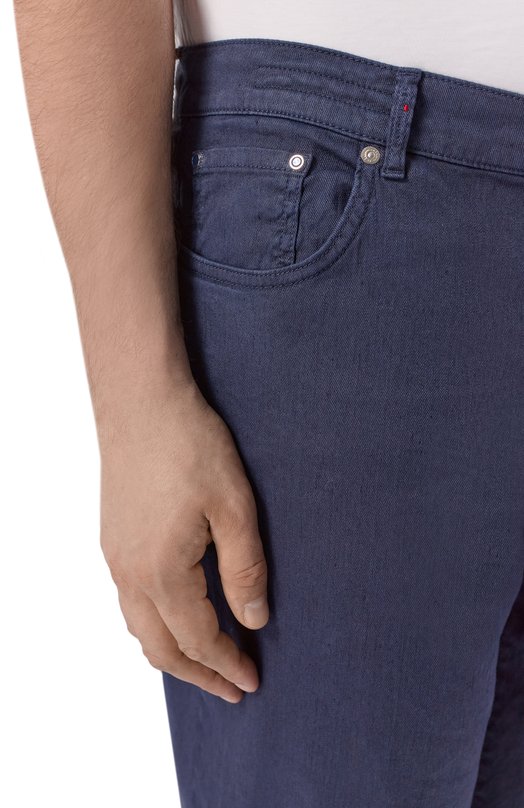 Брюки изо льна и хлопка Kiton UPR005LK0603H Синий  UPR005LK0603H Фото 5