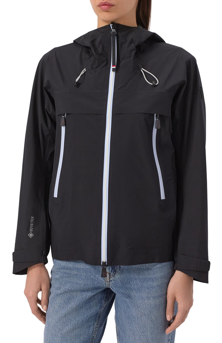 Женская ветровка MONCLER GRENOBLE черного цвета, арт. 1A000025/254AL | Фото 3 (Материал внешний: Синтетический материал; Длина (верхняя одежда): Короткие; Рукава: Длинные; Кросс-КТ: Ветровки, Куртка; Стили: Спорт-шик)