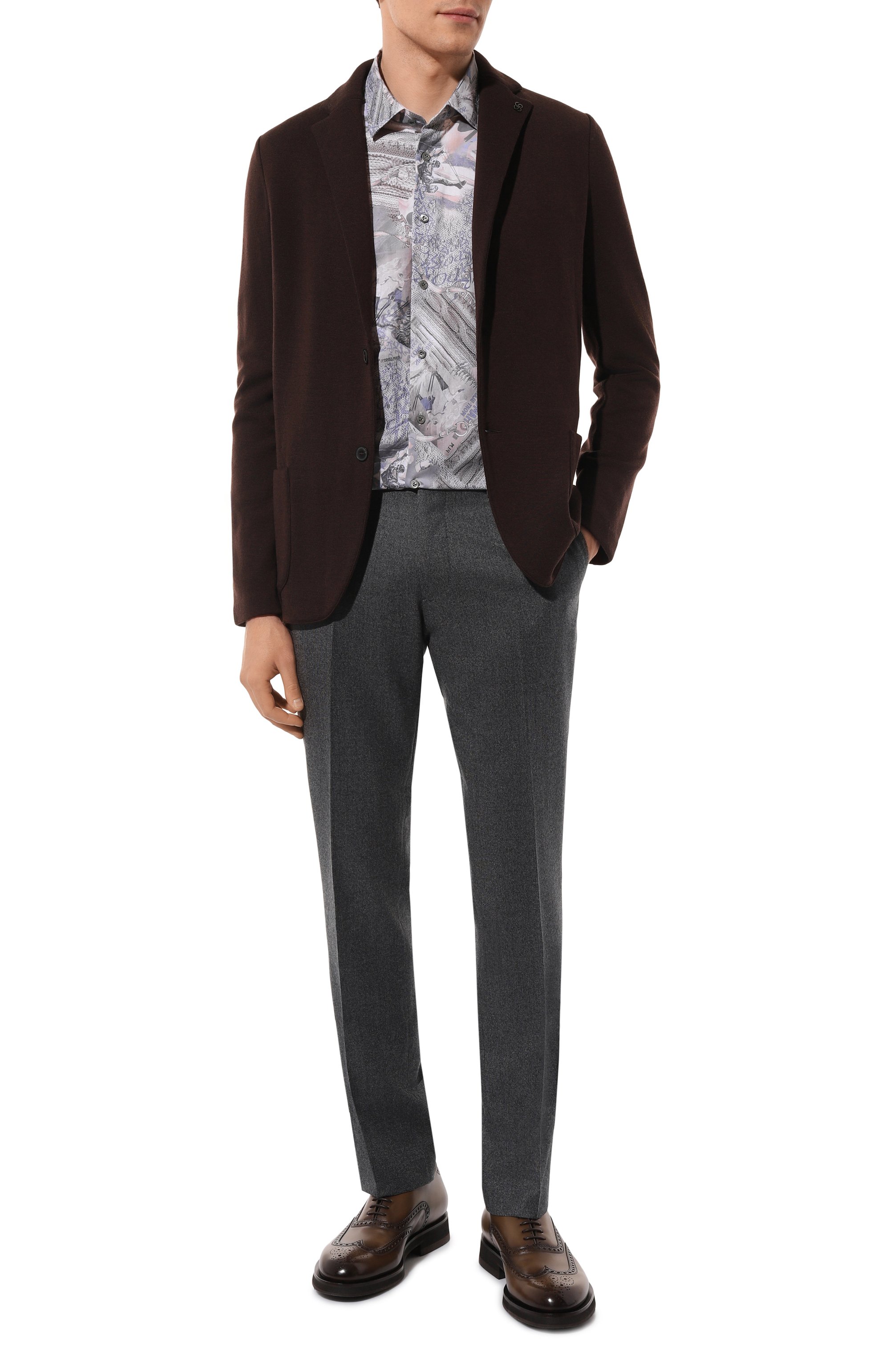 Хлопковая рубашка VAN LAACK серого цвета по цене 22750 руб., арт. RETIN-TF02K/177756, фото 2 Хлопковая рубашка VAN LAACK, арт. RETIN-TF02K/177756, фото 2