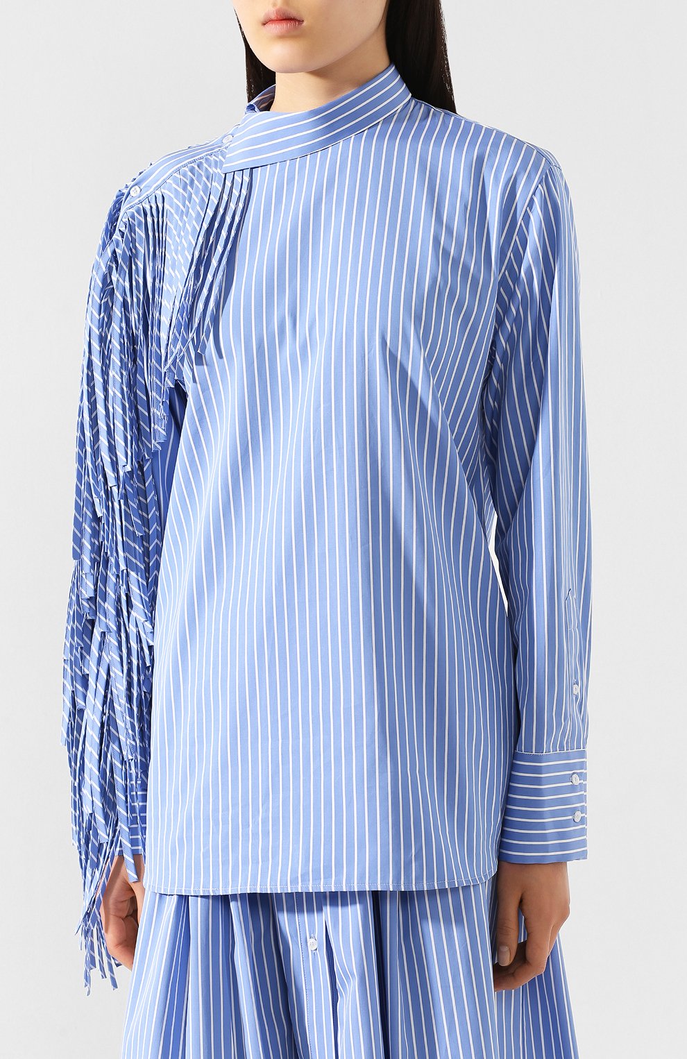 Хлопковая рубашка MSGM синего цвета по цене 52250 руб., арт. 2842MDM105 207310, фото 3 Хлопковая рубашка MSGM, арт. 2842MDM105 207310, фото 3
