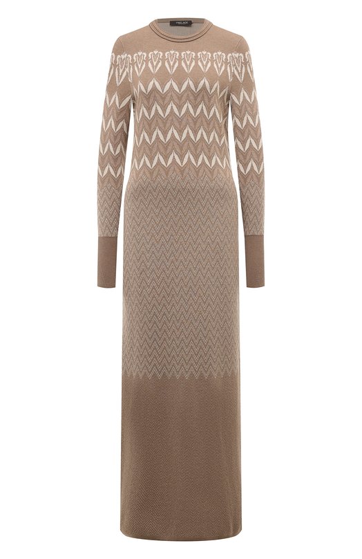 Платье из шелка и кашемира Freeage W25.DR116M.6039.130 Бежевый W25.DR116M.6039.130