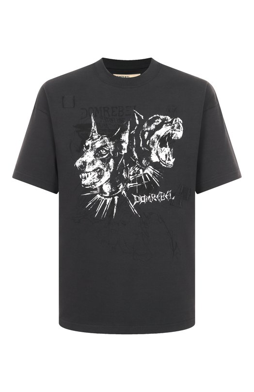 Хлопковая футболка DOMREBEL M PUPPY Серый M PUPPY